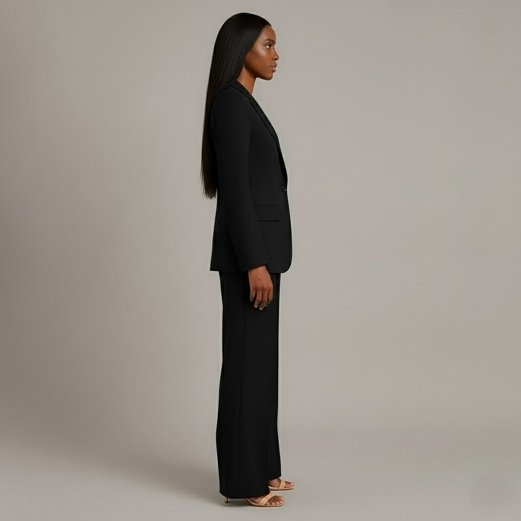 Linden - Women's Long Blazer and Slim Trouser Suit Set