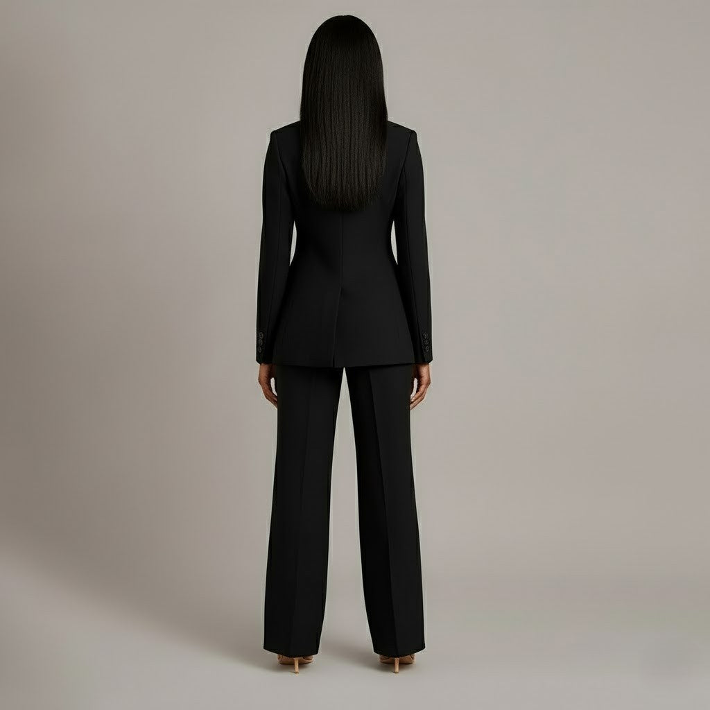 Linden - Women's Long Blazer and Slim Trouser Suit Set