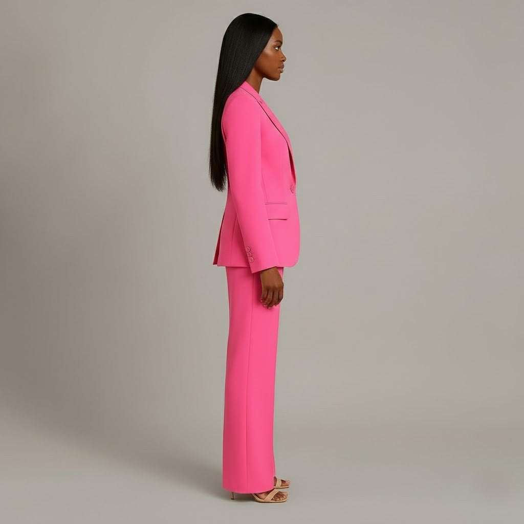 Linden - Women's Long Blazer and Slim Trouser Suit Set