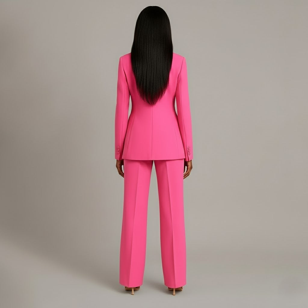 Linden - Women's Long Blazer and Slim Trouser Suit Set