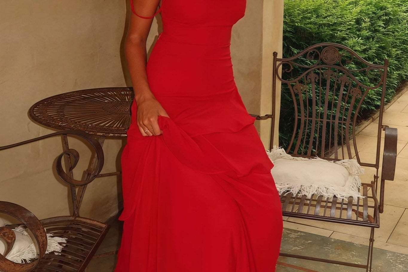 Linnet - Women's Sweetheart Neckline Tiered Ruffle Maxi Dress