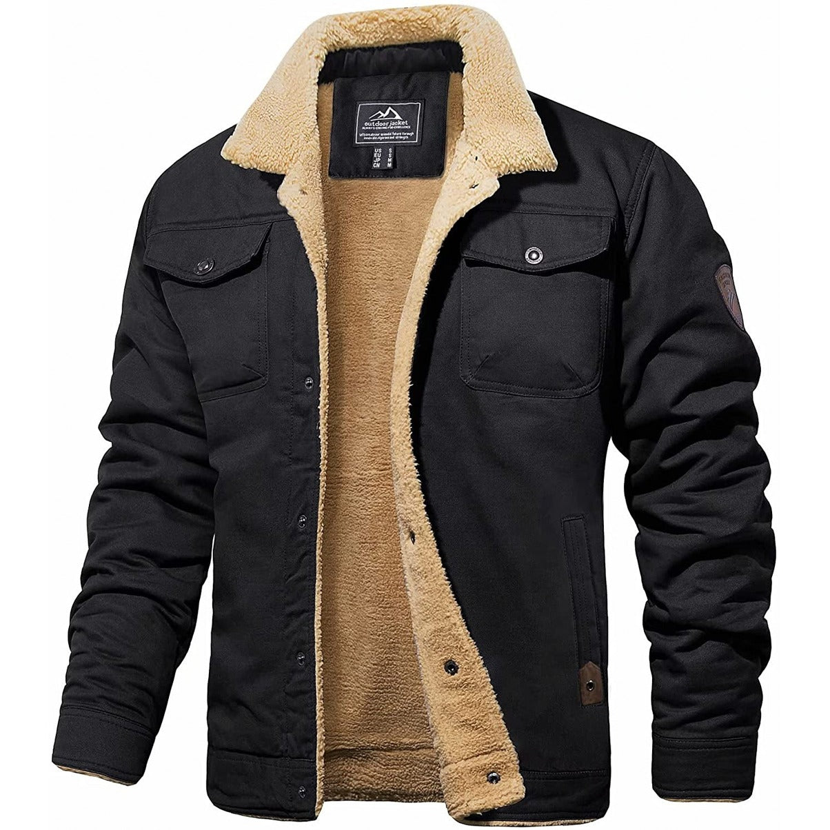 Lorcan - Men's Sherpa-Lined Winter Jacket - Black