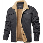 Lorcan - Men's Sherpa-Lined Winter Jacket - Dark Grey