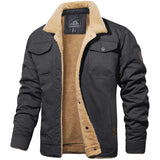 Lorcan - Men's Sherpa-Lined Winter Jacket - Dark Grey