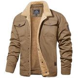 Lorcan - Men's Sherpa-Lined Winter Jacket - Khaki