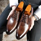 Lysander - Men's Genuine Leather Dress Shoes - Brown