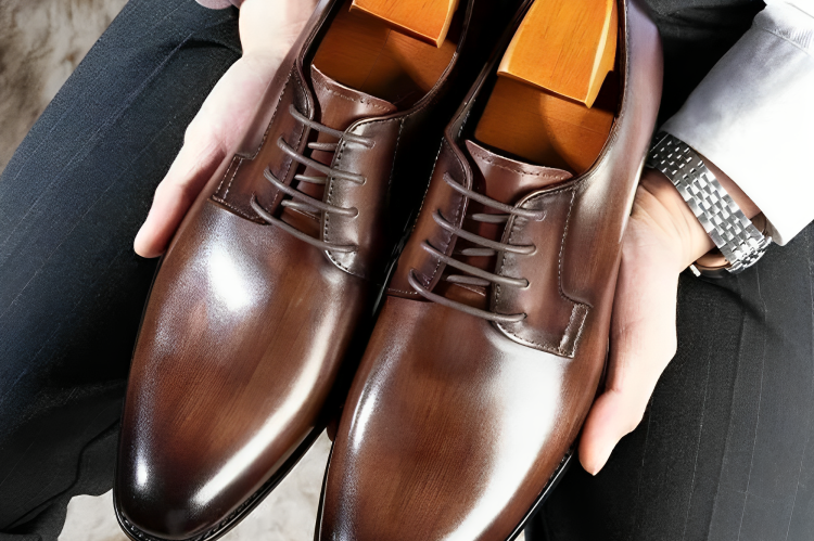 Lysander - Men's Genuine Leather Dress Shoes - Brown