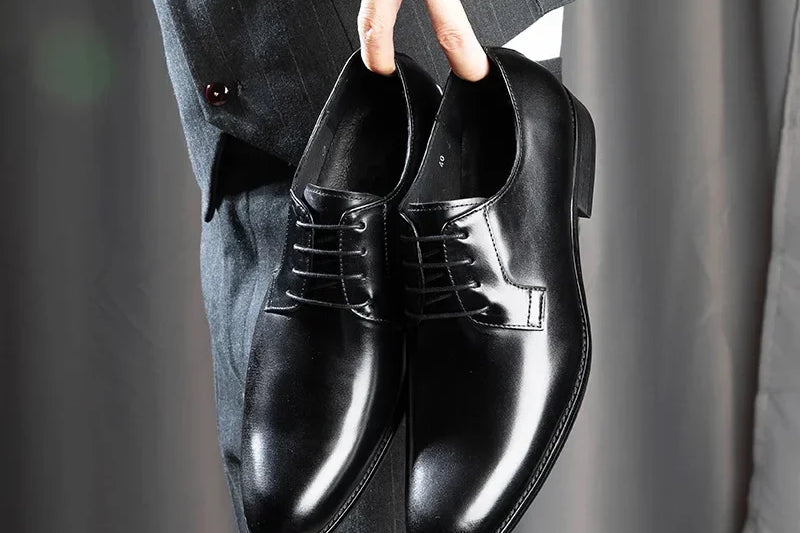 Lysander - Men's Genuine Leather Dress Shoes - Black