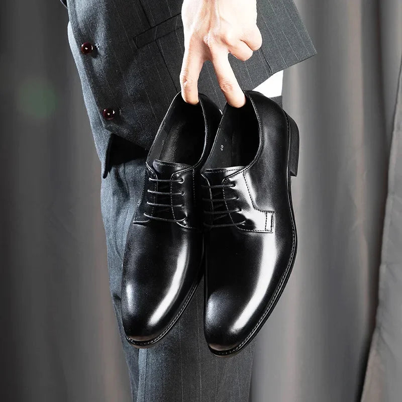Lysander - Men's Genuine Leather Dress Shoes - Black