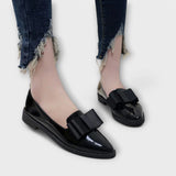 Maela - Women's Faux Leather Bow Loafers