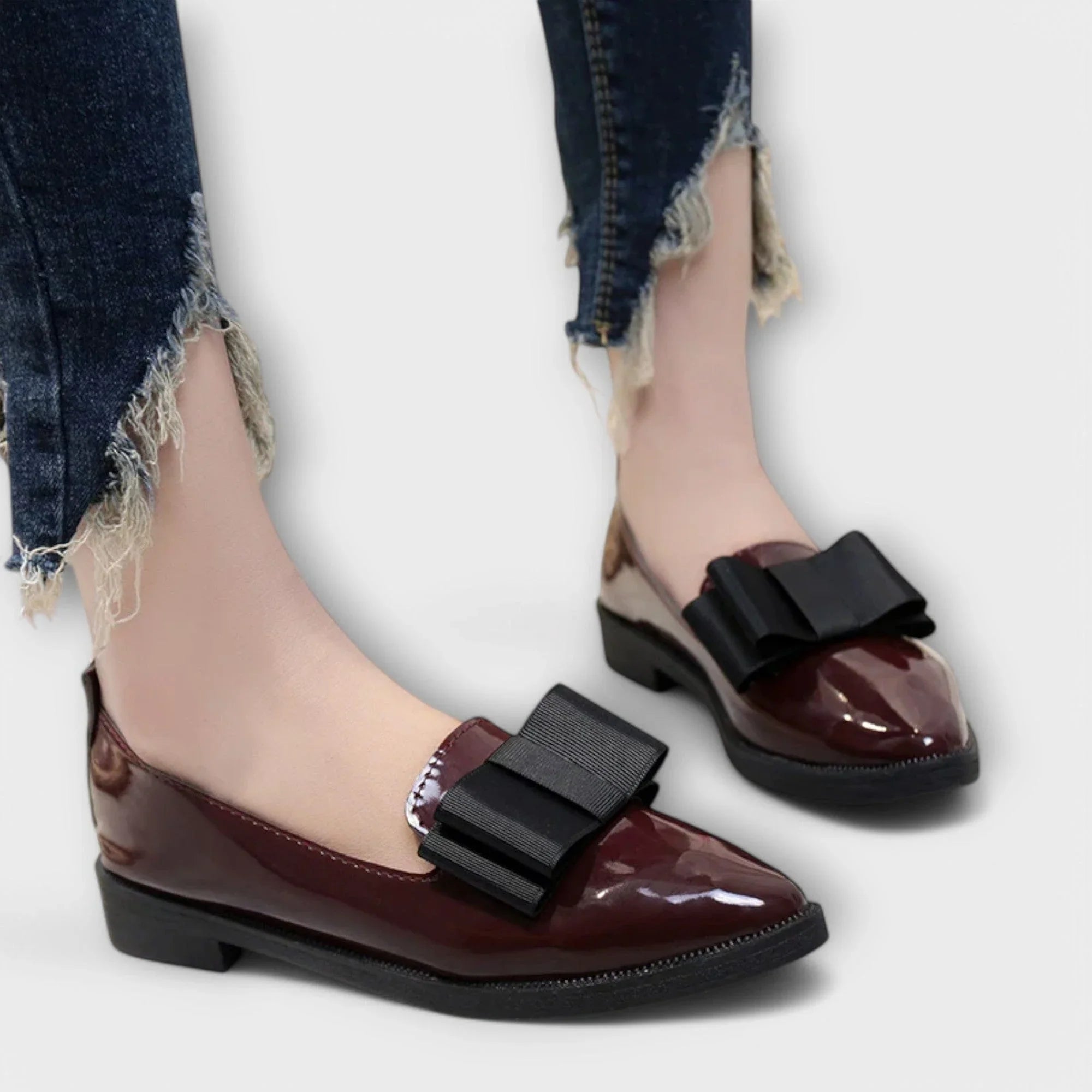 Maela - Women's Faux Leather Bow Loafers