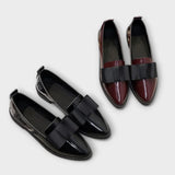 Maela - Women's Faux Leather Bow Loafers