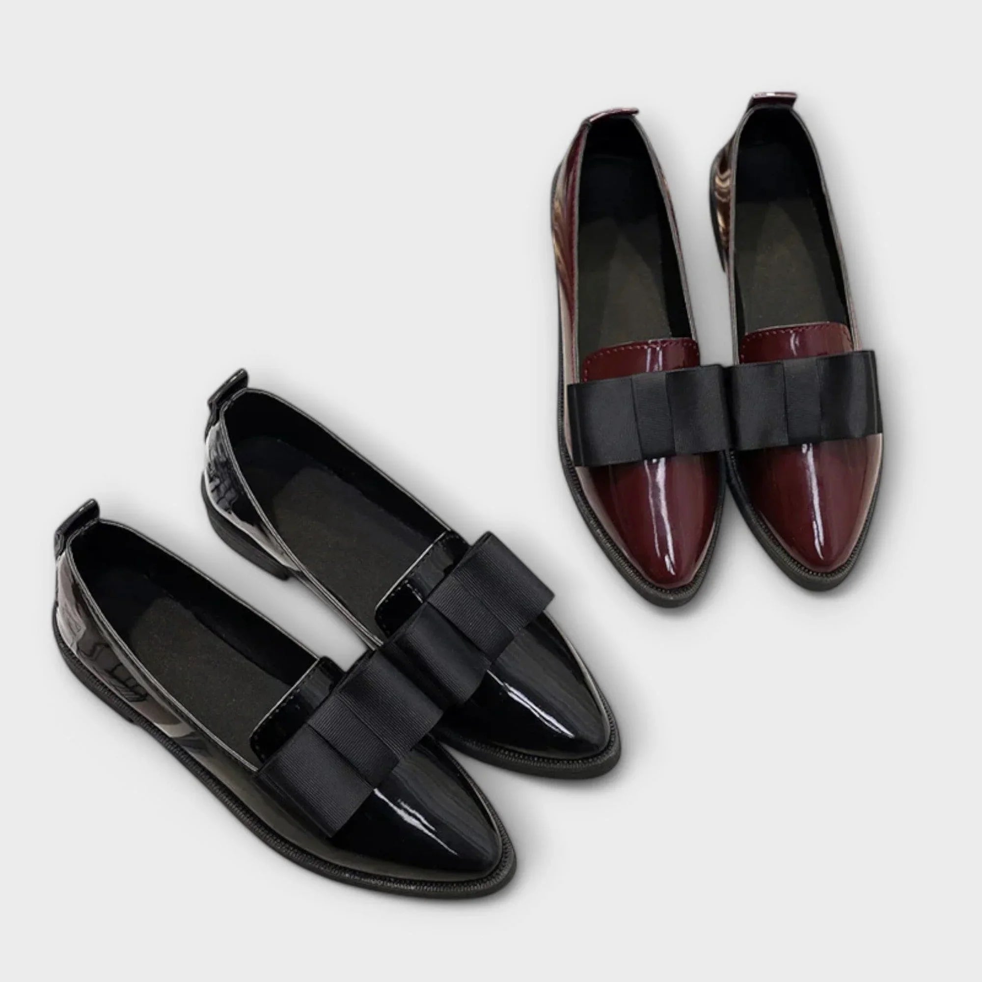 Maela - Women's Faux Leather Bow Loafers