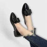 Maela - Women's Faux Leather Bow Loafers