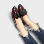 Maela - Women's Faux Leather Bow Loafers