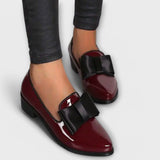 Maela - Women's Faux Leather Bow Loafers
