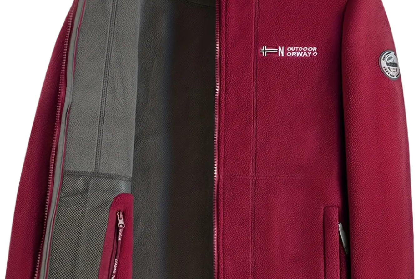 Magnus - Men's Full-Zip Outdoor Fleece Jacket - Red