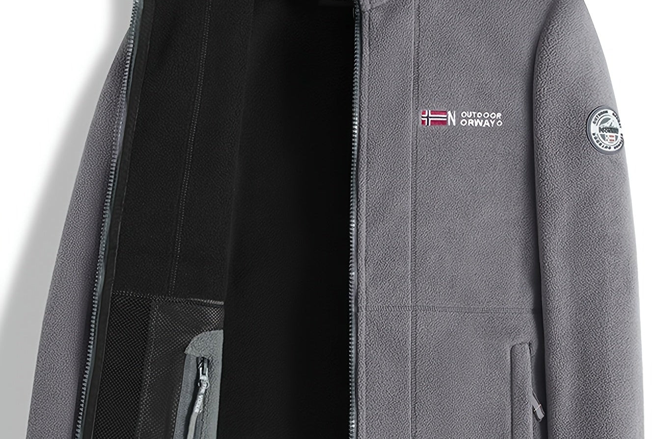 Magnus - Men's Full-Zip Outdoor Fleece Jacket - Gray