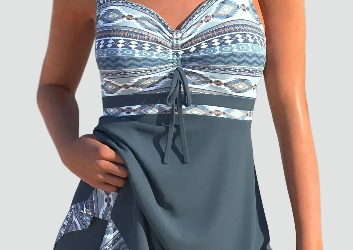 Grey sculpting one-piece swimsuit