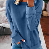 Mairin - Women's Soft Brushed Crew Neck Sweatshirt - Blue