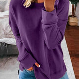 Mairin - Women's Soft Brushed Crew Neck Sweatshirt - Purple