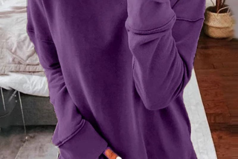 Mairin - Women's Soft Brushed Crew Neck Sweatshirt - Purple