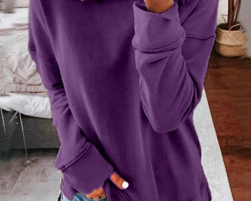 Mairin - Women's Soft Brushed Crew Neck Sweatshirt - Purple
