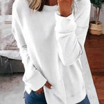 Mairin - Women's Soft Brushed Crew Neck Sweatshirt - White