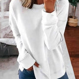 Mairin - Women's Soft Brushed Crew Neck Sweatshirt - White