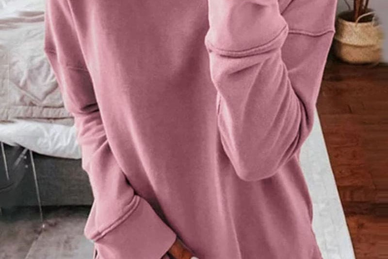 Mairin - Women's Soft Brushed Crew Neck Sweatshirt - Pink