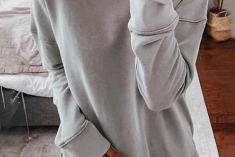 Mairin - Women's Soft Brushed Crew Neck Sweatshirt - Grey