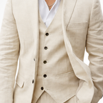 Marcus - Men's Three-Piece Linen Blend Suit with Vest