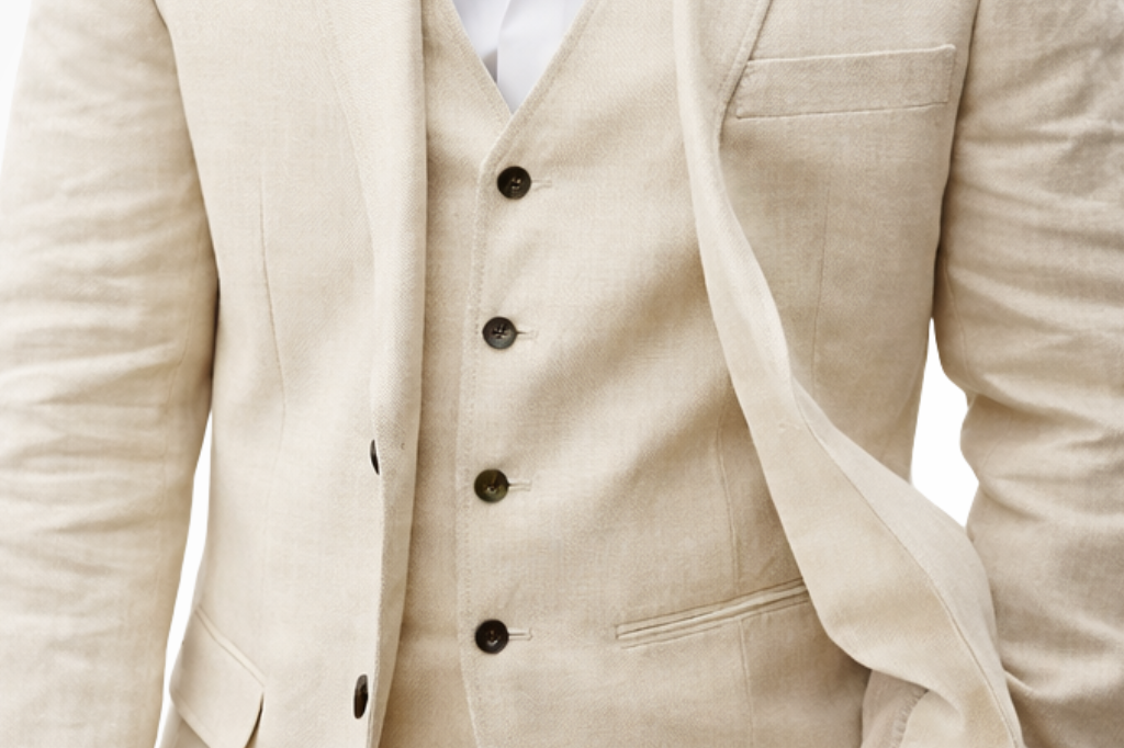 Marcus - Men's Three-Piece Linen Blend Suit with Vest