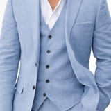 Marcus - Men's Three-Piece Linen Blend Suit with Vest