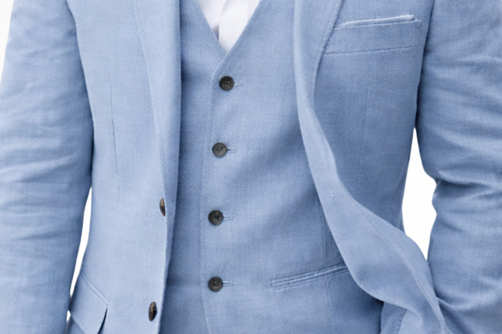 Marcus - Men's Three-Piece Linen Blend Suit with Vest