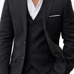Marcus - Men's Three-Piece Linen Blend Suit with Vest