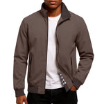 Mark - Men's Lightweight Minimalist Bomber Jacket - Brown