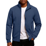 Mark - Men's Lightweight Minimalist Bomber Jacket - Blue