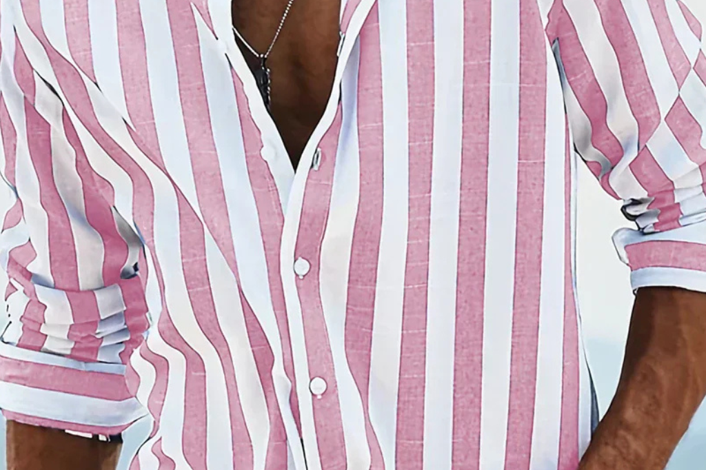 Matt - Men's Striped Long Sleeve Linen Shirt
