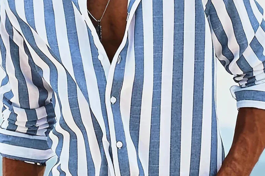 Matt - Men's Striped Long Sleeve Linen Shirt