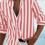 Matt - Men's Striped Long Sleeve Linen Shirt