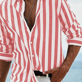 Matt - Men's Striped Long Sleeve Linen Shirt