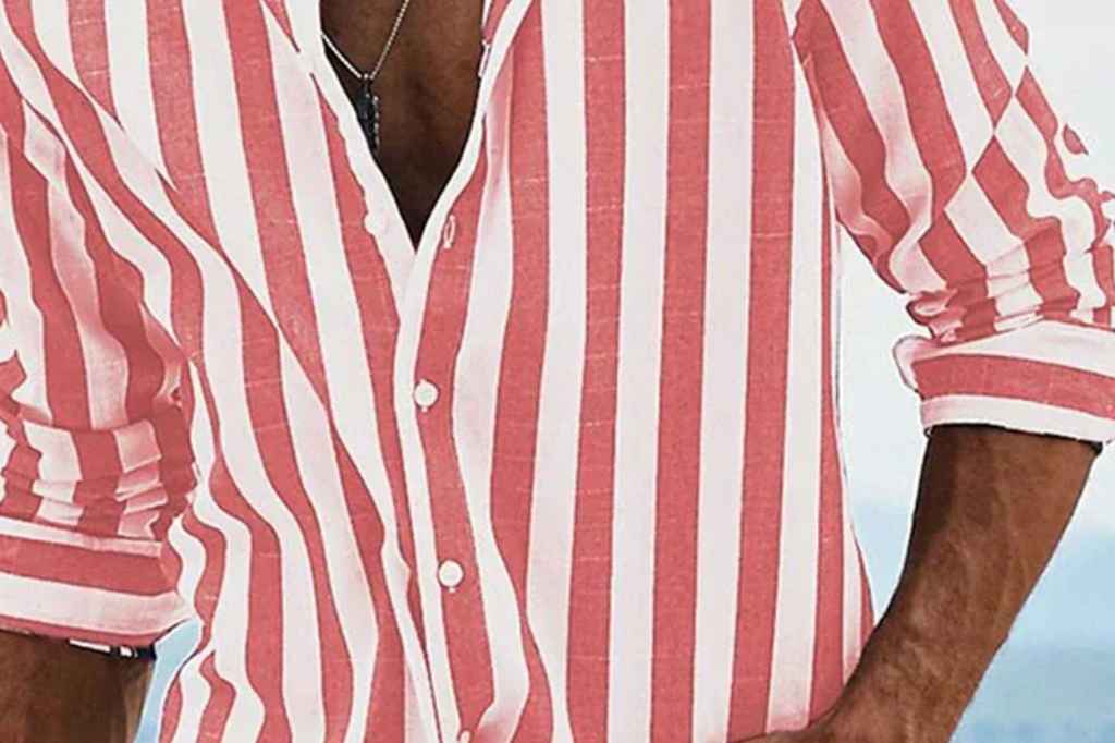 Matt - Men's Striped Long Sleeve Linen Shirt
