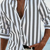Matt - Men's Striped Long Sleeve Linen Shirt
