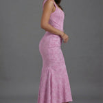 Olivia Corset Bodice Fishtail Maxi Dress detail