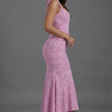 Olivia Corset Bodice Fishtail Maxi Dress detail