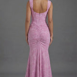 Olivia Corset Bodice Fishtail Maxi Dress side