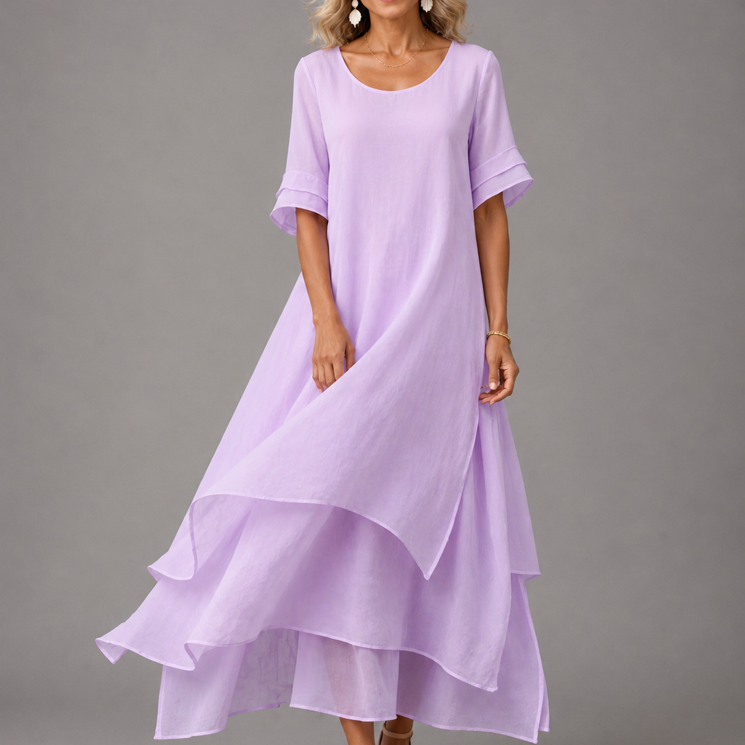Women's Tiered Chiffon Maxi Dress | Flowing Elegant Maxi Dress