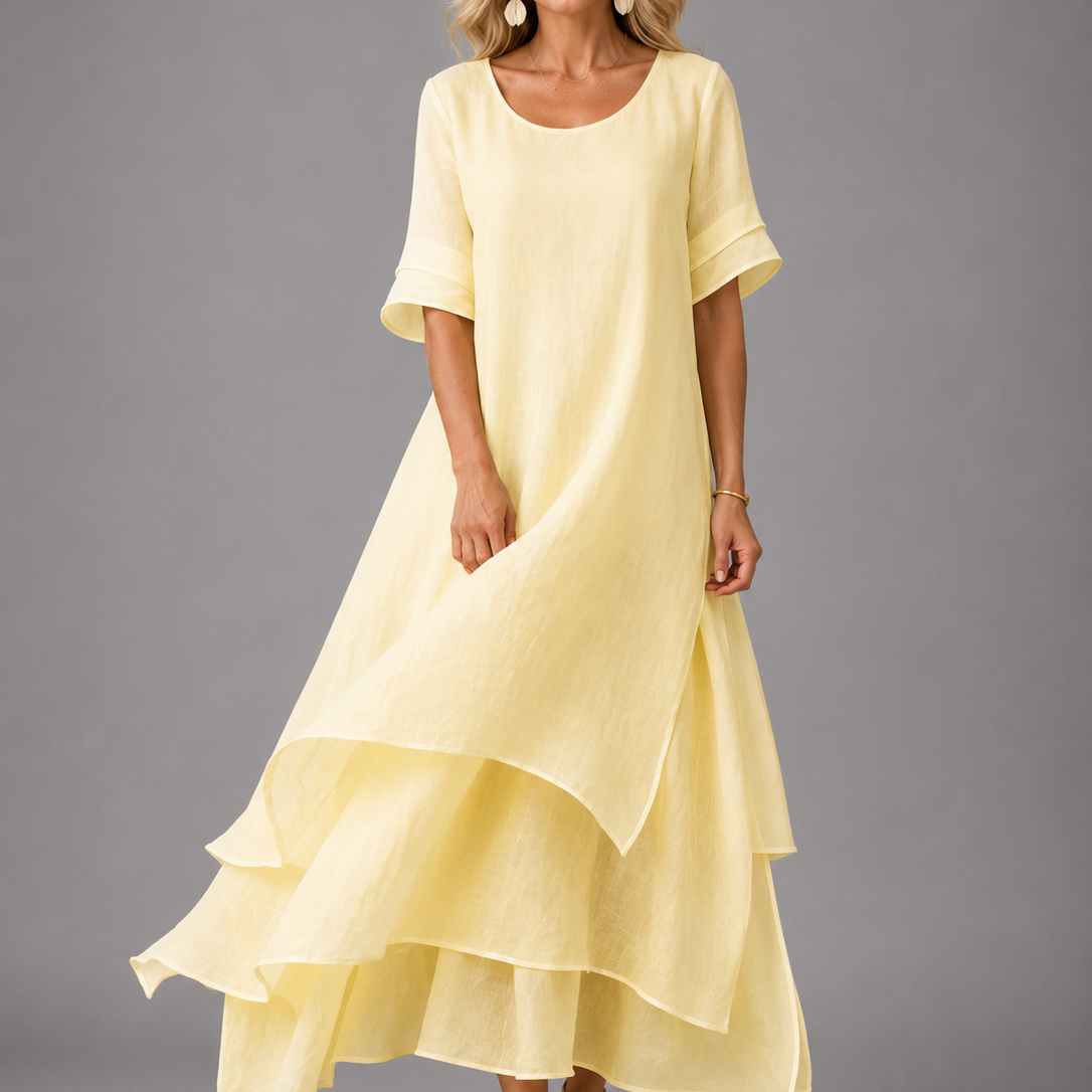 Women's Tiered Chiffon Maxi Dress | Flowing Elegant Maxi Dress
