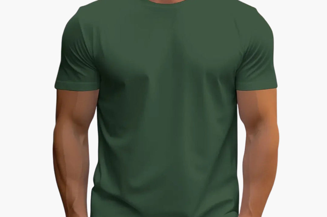 Merrick - Men's Classic Crewneck Cotton T-Shirt - Dark Green